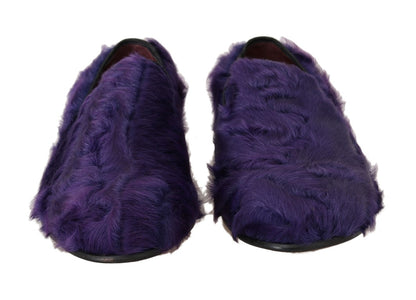 Mocasines de piel de oveja morada de peluche