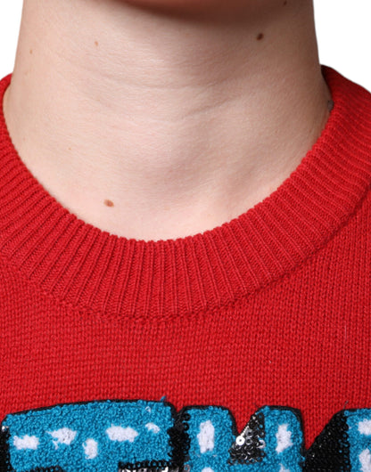 Sudadera de cuello redondo de lana "Soy el Rey" de Red I'm The King