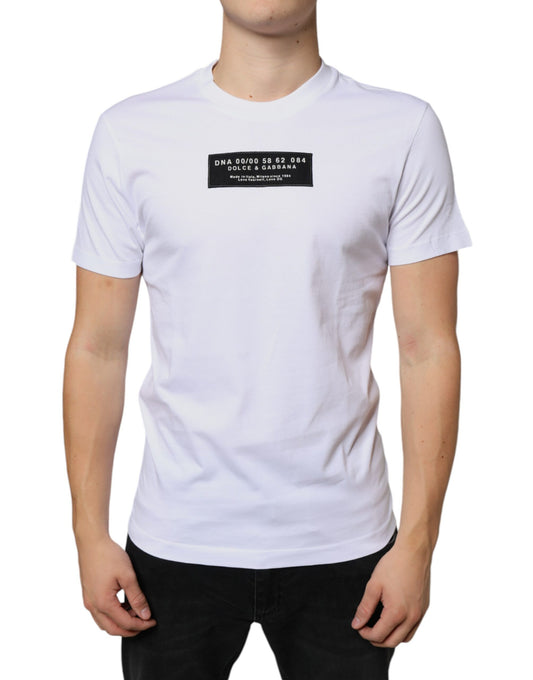 Camiseta informal de algodón blanco con apliques DG
