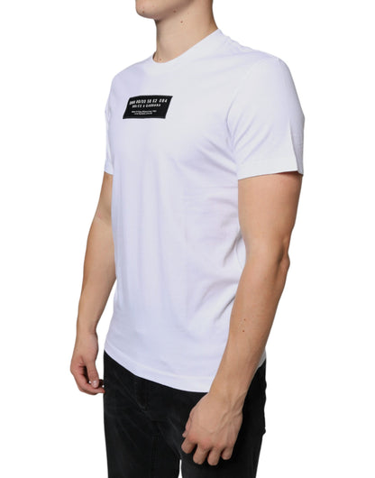 Camiseta informal de algodón blanco con apliques DG