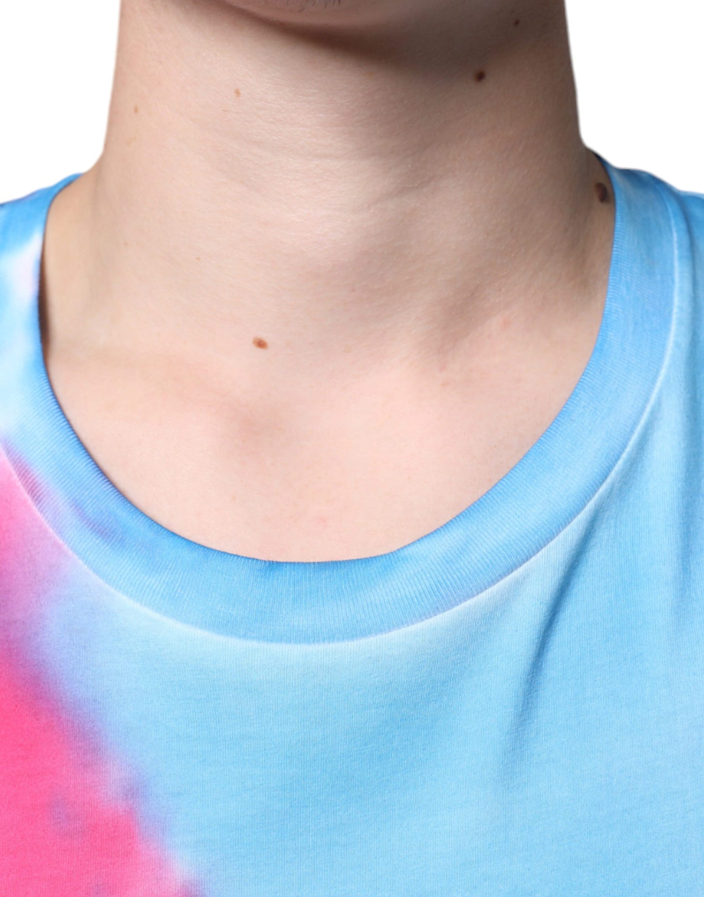 Camiseta sin mangas de algodón con efecto tie-dye multicolor