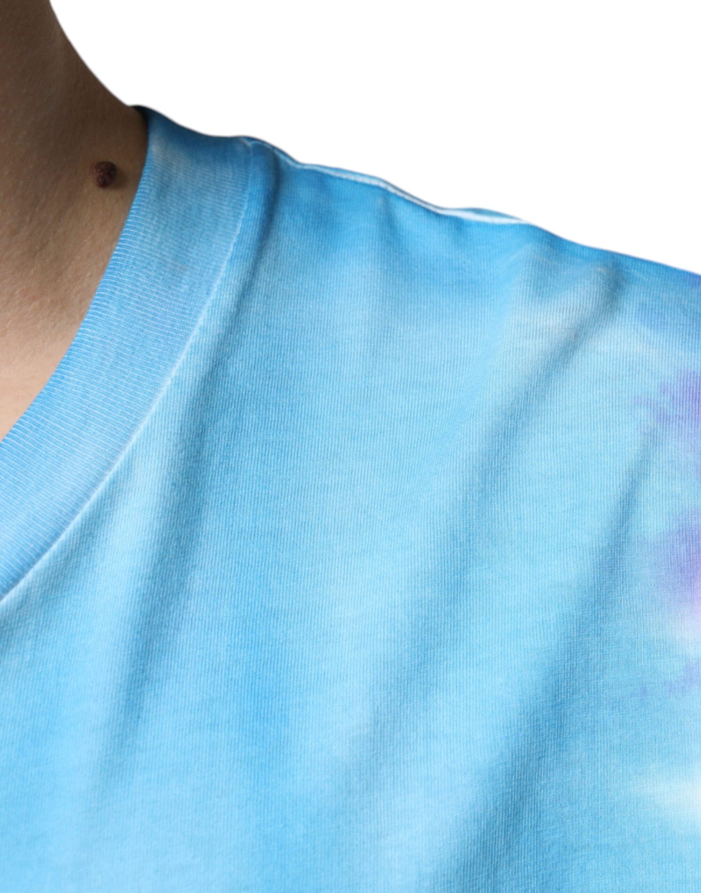 Camiseta sin mangas de algodón con efecto tie-dye multicolor