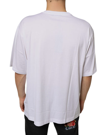 Camiseta de manga corta de algodón con el logotipo de DG en metal blanco