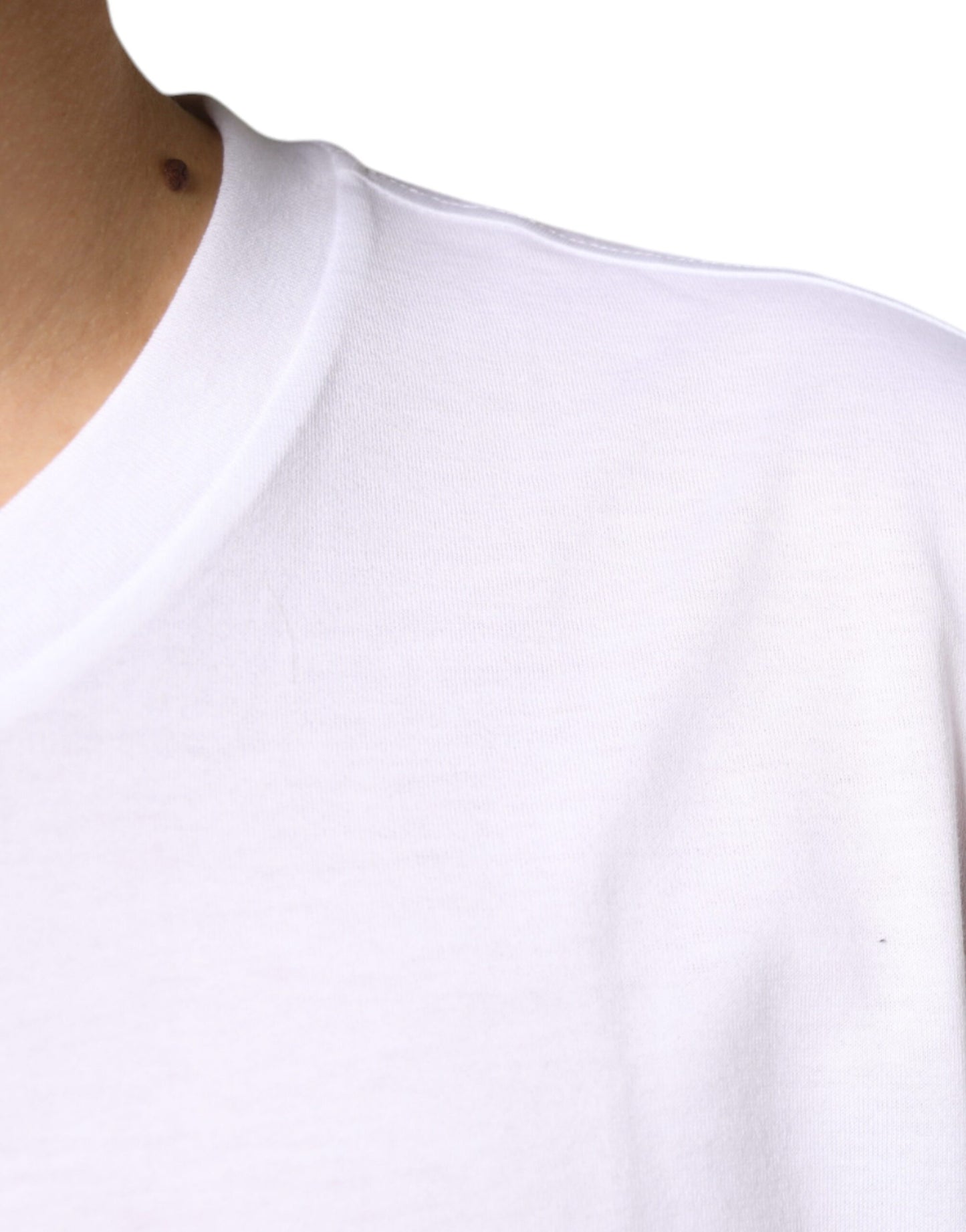 Camiseta de manga corta de algodón con el logotipo de DG en metal blanco