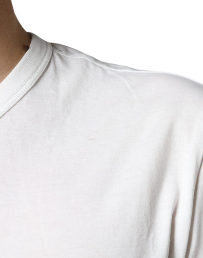 Camiseta blanca de algodón con estampado del logotipo DG