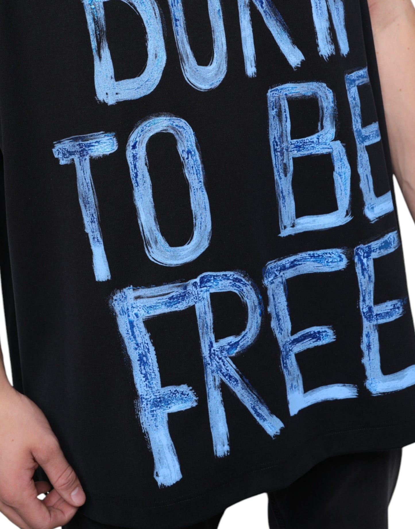 Camiseta sin mangas de algodón negro Born To Be Free