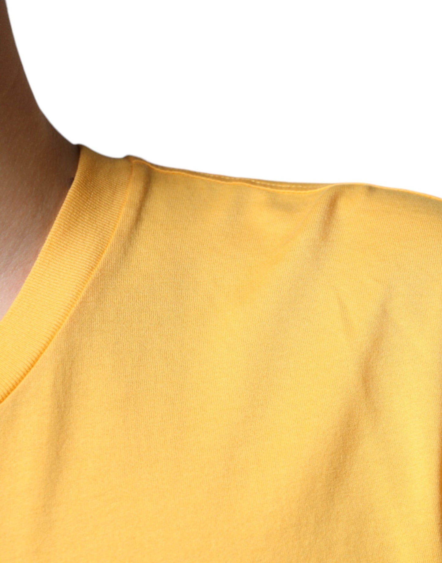 Camiseta de algodón con cuello redondo y estampado floral de Yellow Secret Graden