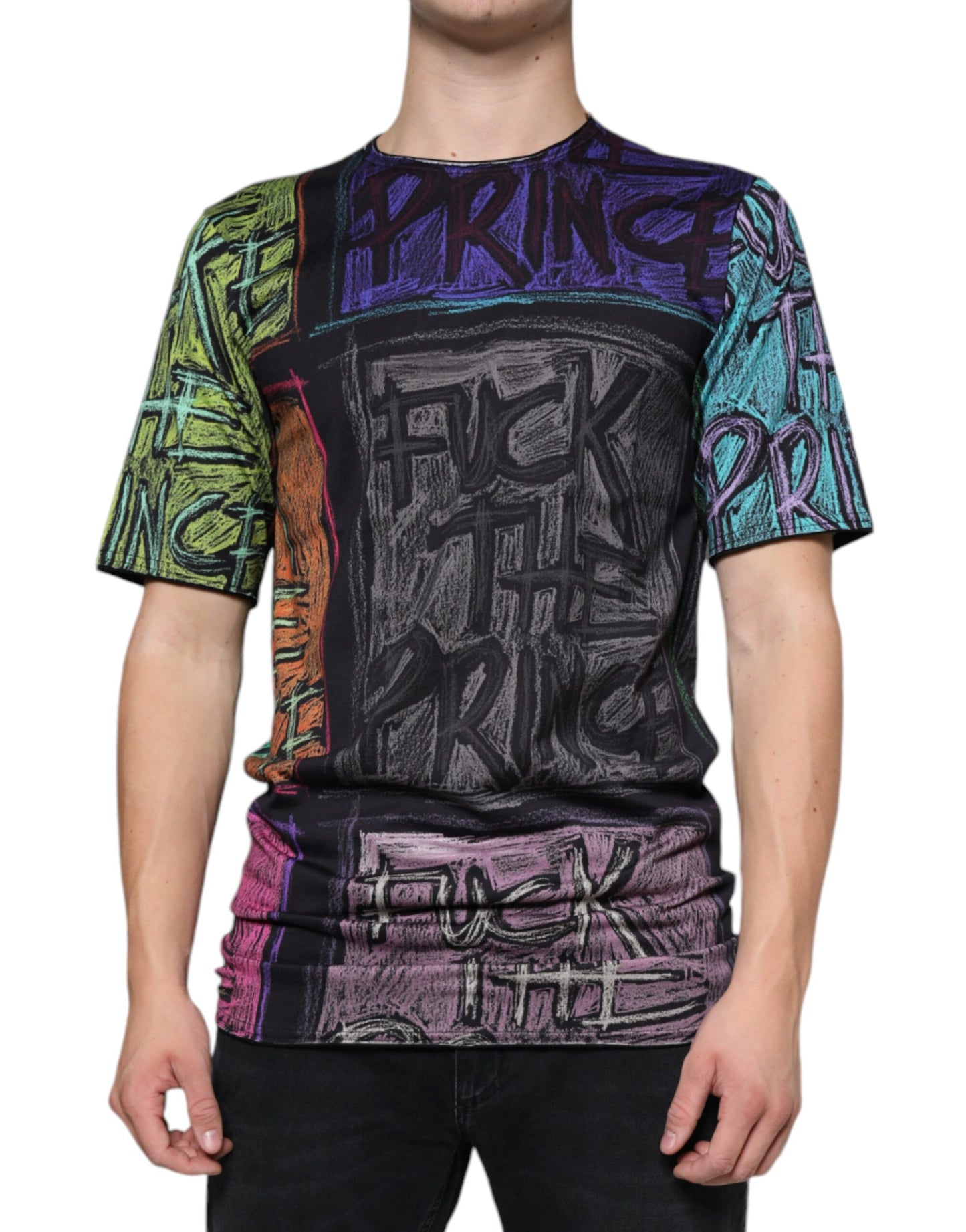 Camiseta de algodón con estampado gráfico multicolor