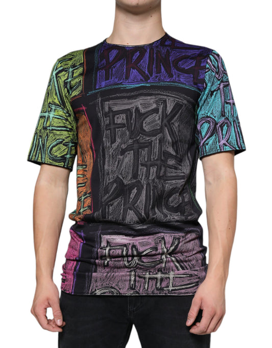 Camiseta de algodón con estampado gráfico multicolor