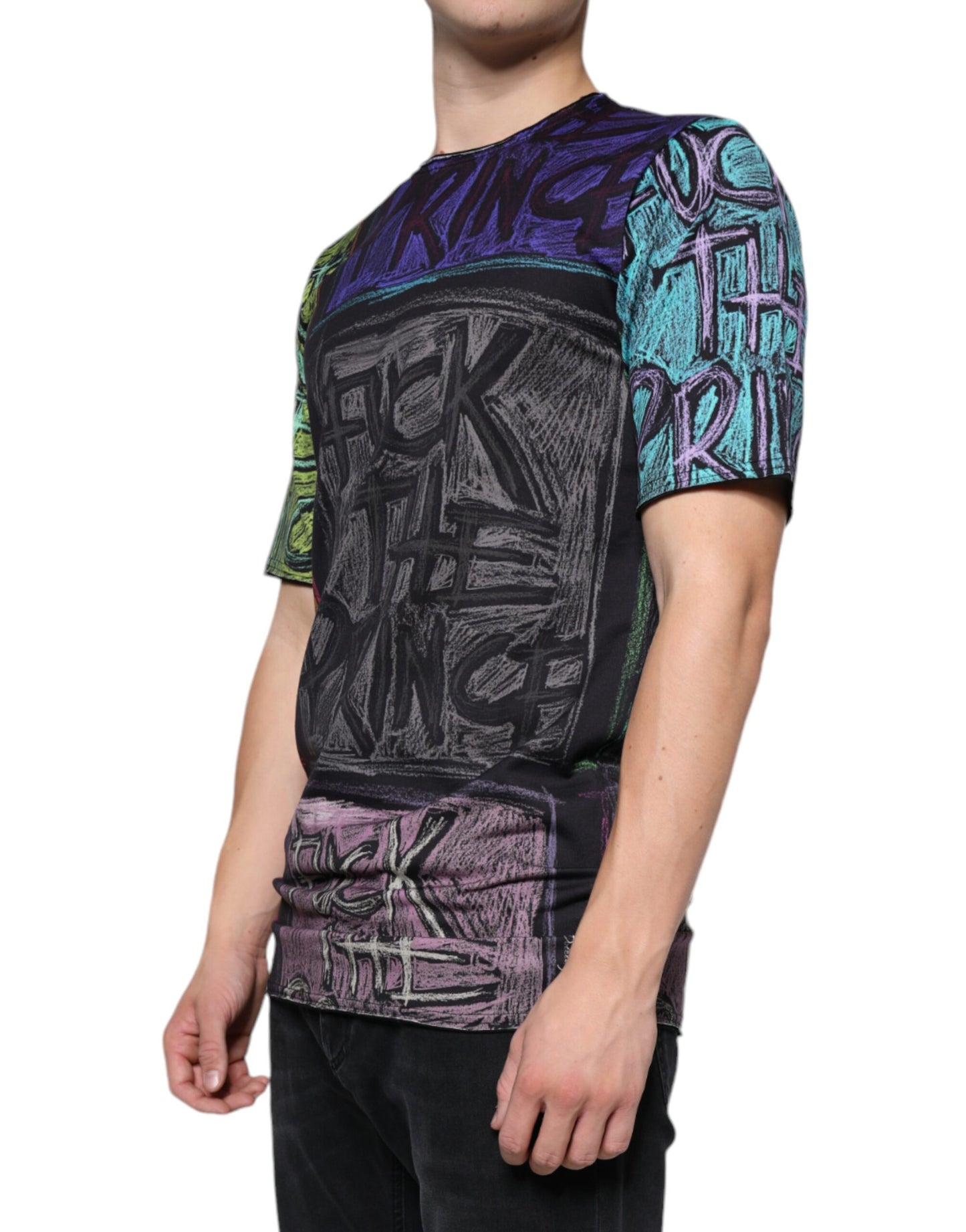 Camiseta de algodón con estampado gráfico multicolor