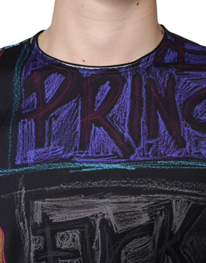 Camiseta de algodón con estampado gráfico multicolor