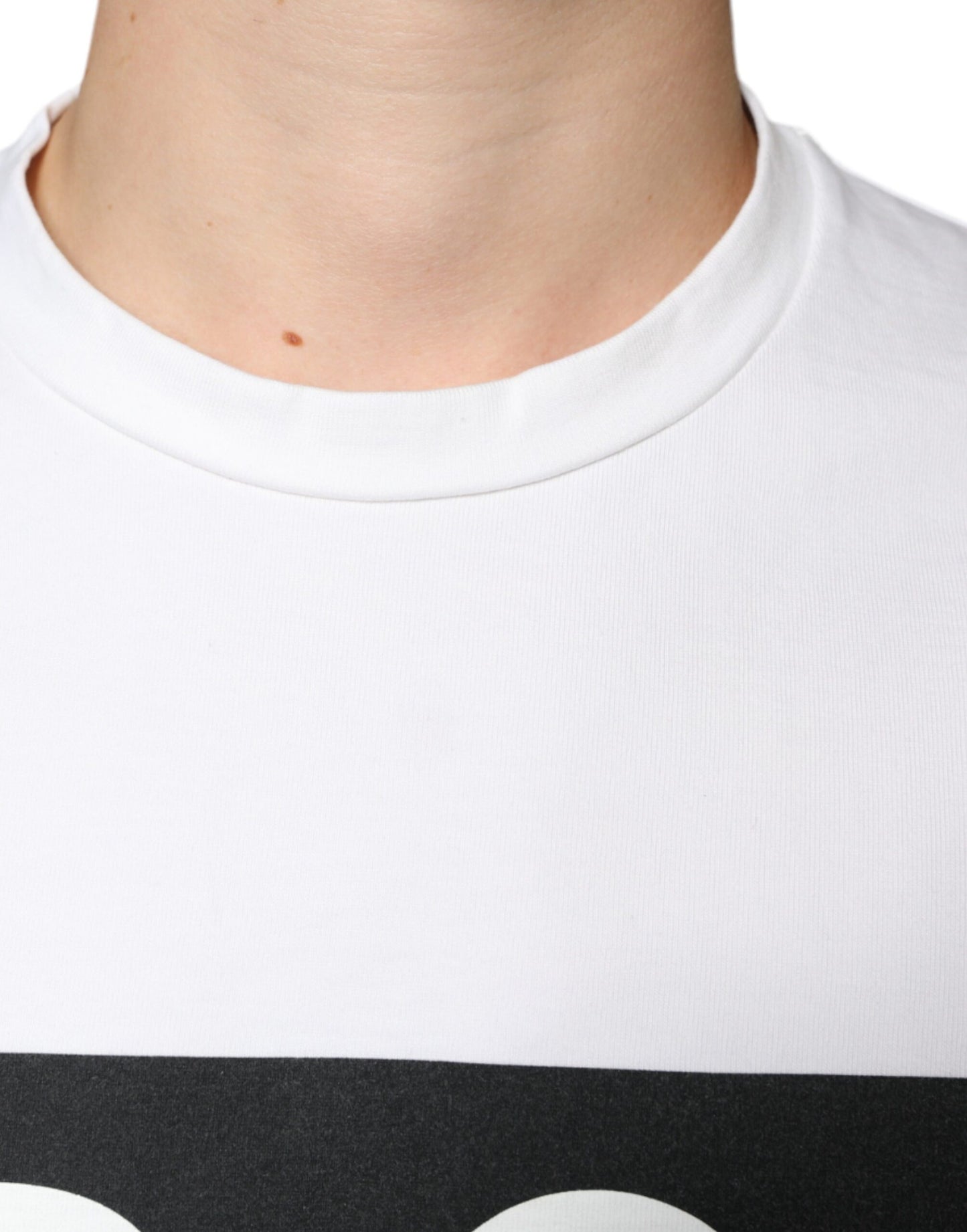 Camiseta informal de algodón blanca con estampado del logotipo DG