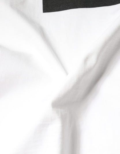 Camiseta informal de algodón blanca con estampado del logotipo DG