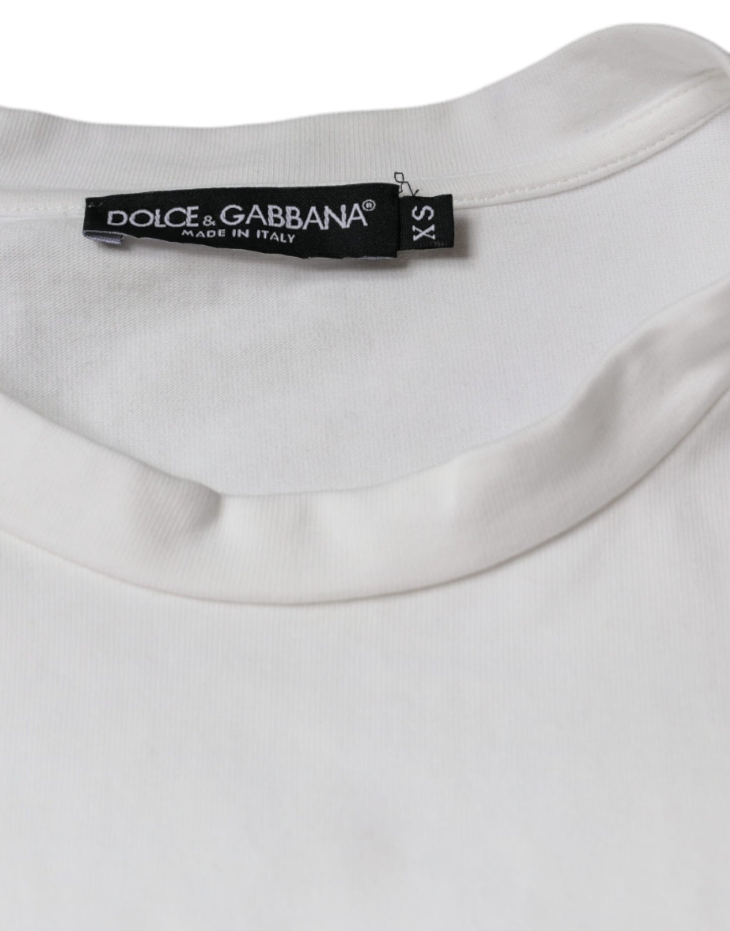 Camiseta informal de algodón blanca con estampado del logotipo DG