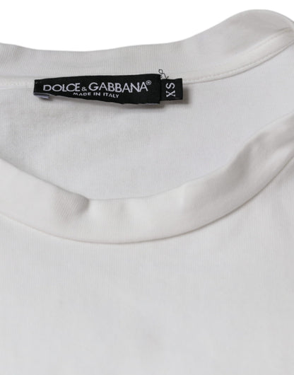 Camiseta informal de algodón blanca con estampado del logotipo DG