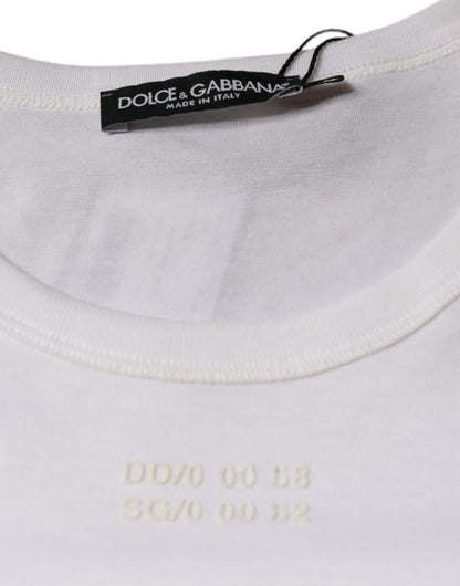 Camiseta blanca de algodón de manga corta con bolsillo