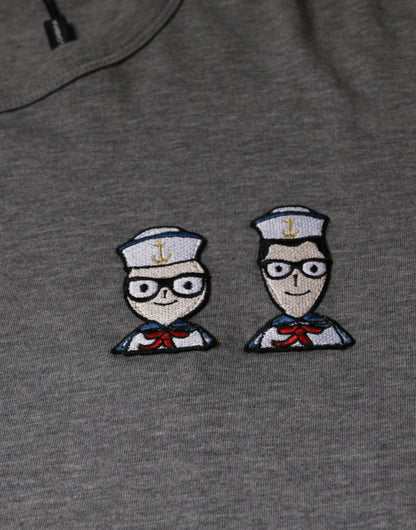 Camiseta de manga corta de algodón gris #DGFamily