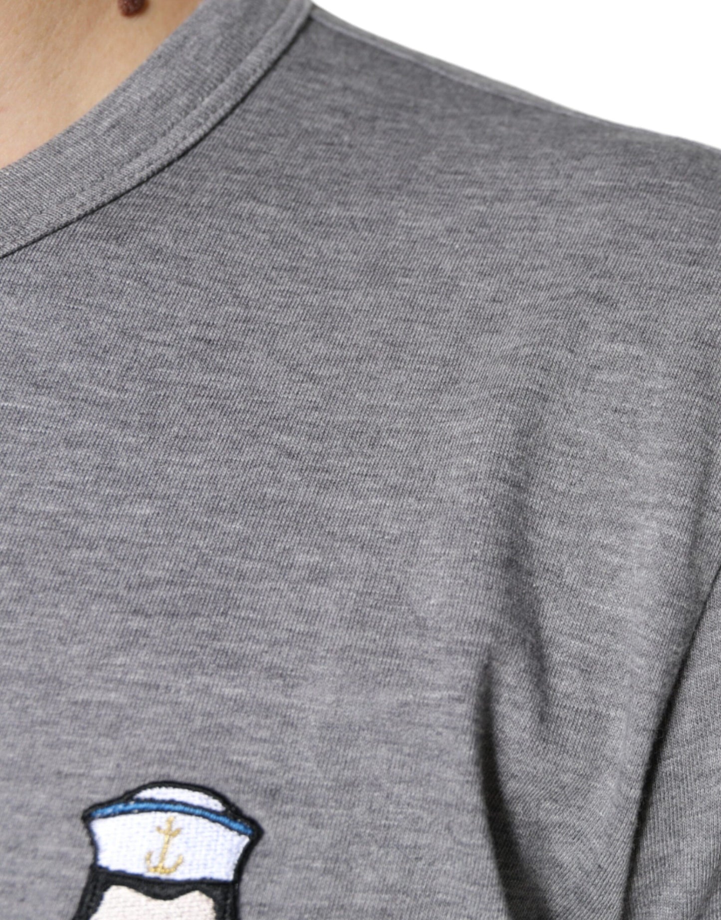 Camiseta de manga corta de algodón gris #DGFamily