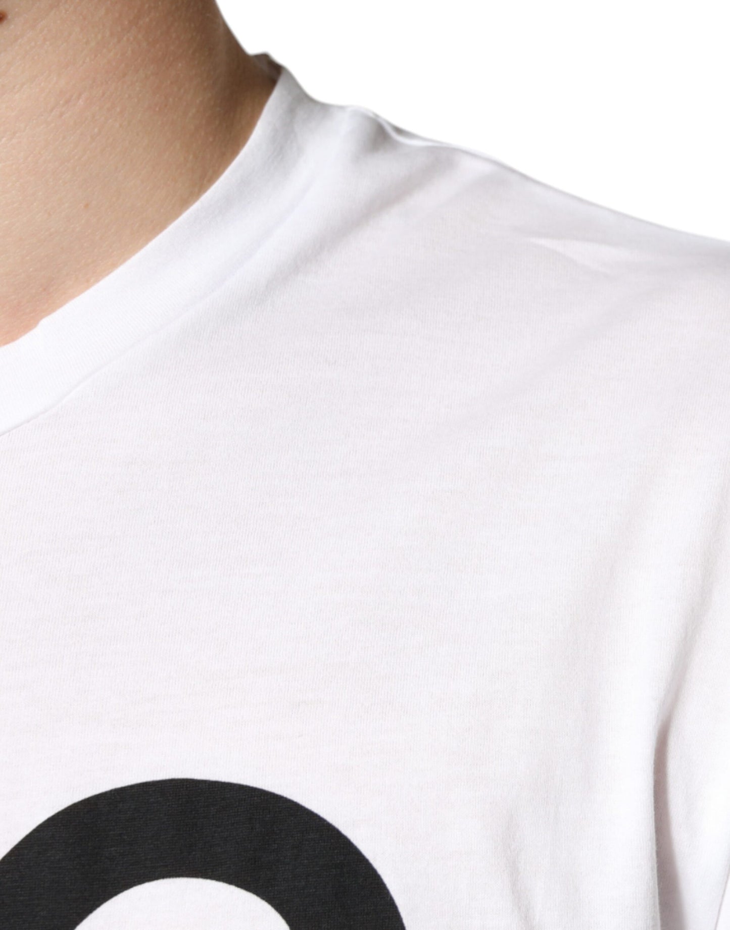 Camiseta informal de algodón blanca con estampado del logotipo DG