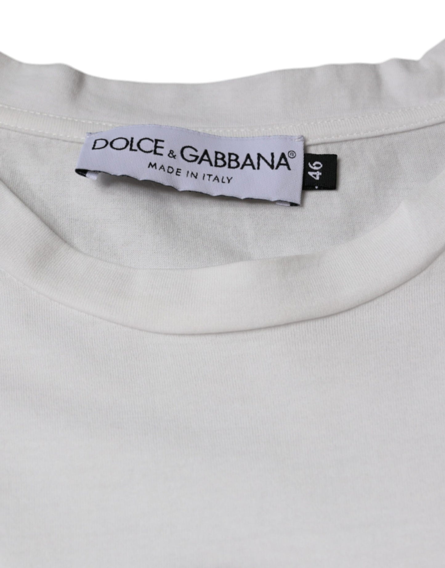 Camiseta informal de algodón blanca con estampado del logotipo DG