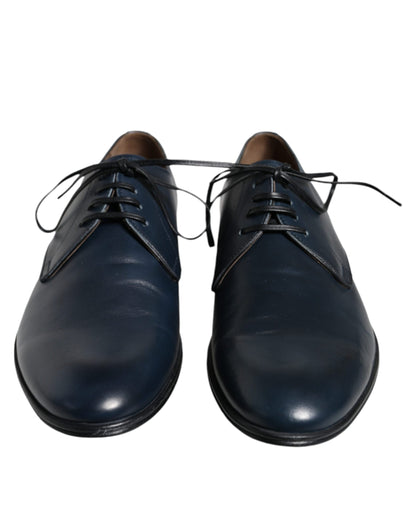 Zapatos formales Derby de cuero azul marino