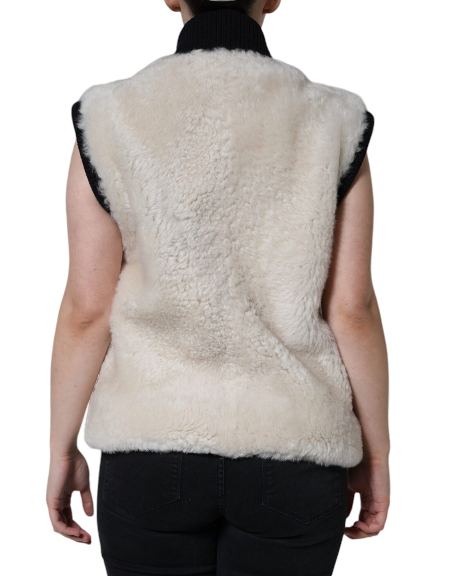 Chaqueta de abrigo tipo chaleco de piel de oveja blanca WARRENFORD