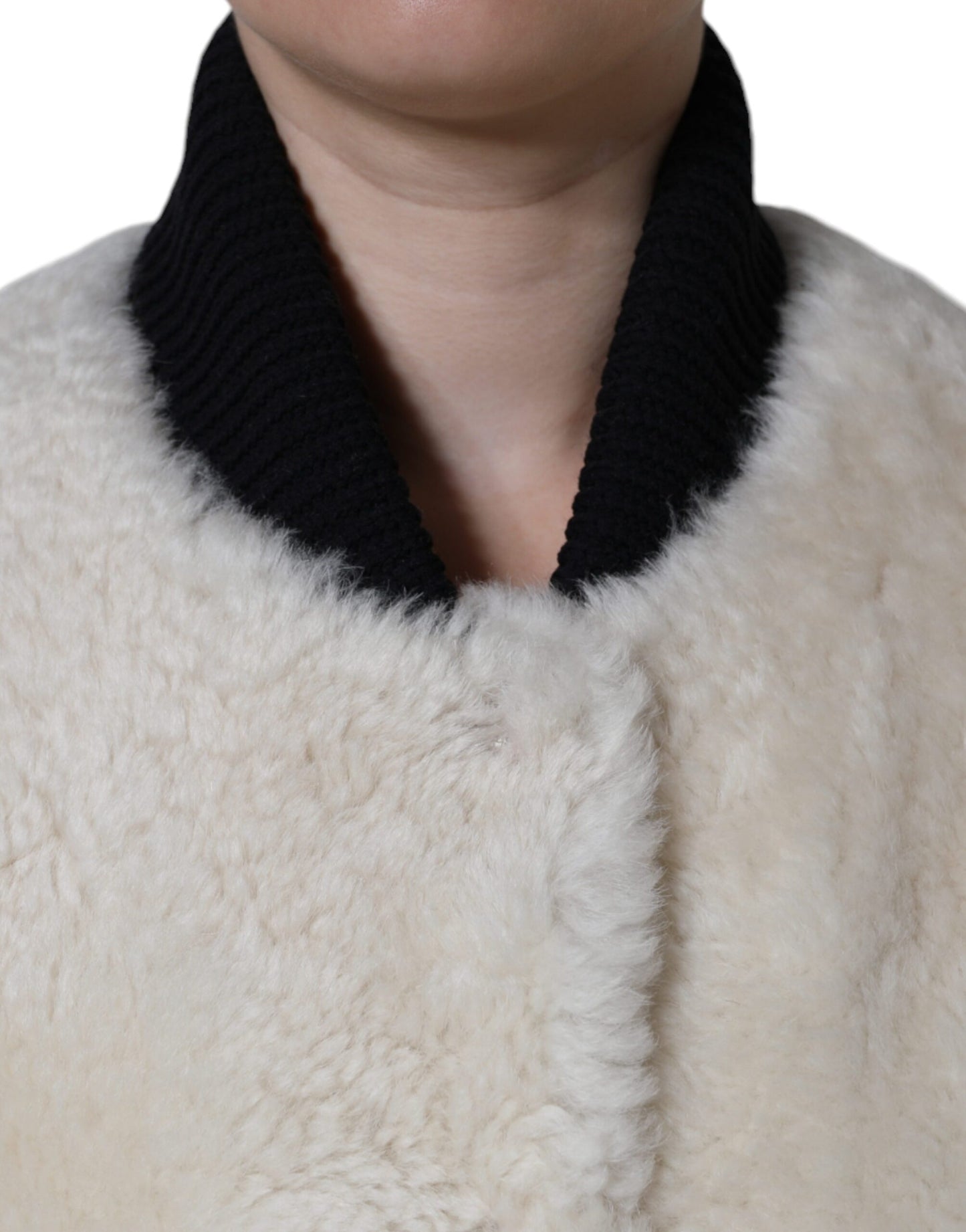 Chaqueta de abrigo tipo chaleco de piel de oveja blanca WARRENFORD