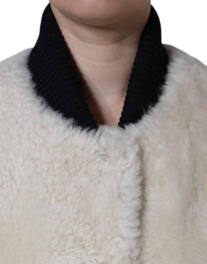 Chaqueta de abrigo tipo chaleco de piel de oveja blanca WARRENFORD