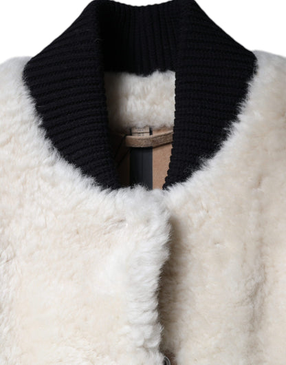 Chaqueta de abrigo tipo chaleco de piel de oveja blanca WARRENFORD