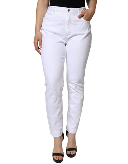 Vaqueros ajustados AUDREY de algodón blanco elástico