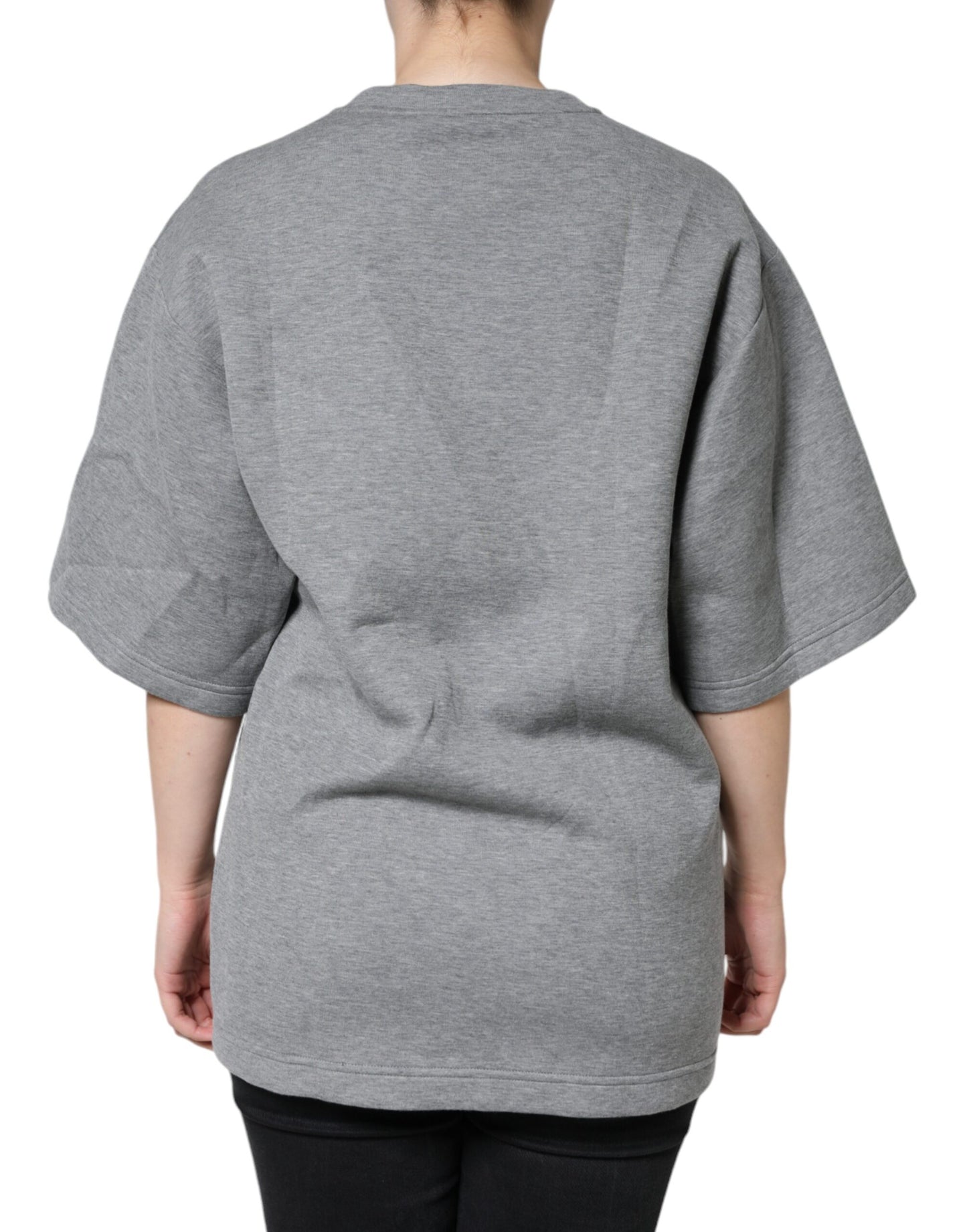 Camiseta adornada de mezcla de algodón gris