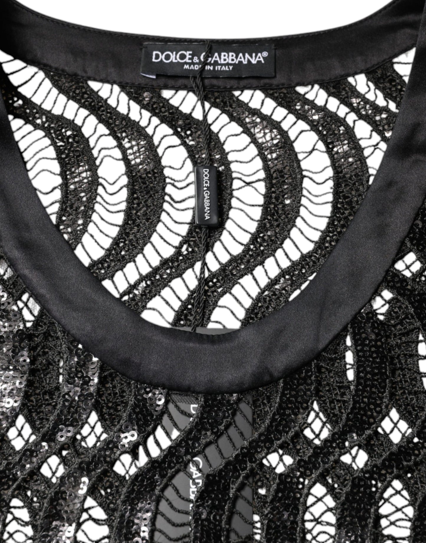 Blusa sin mangas con lentejuelas negras