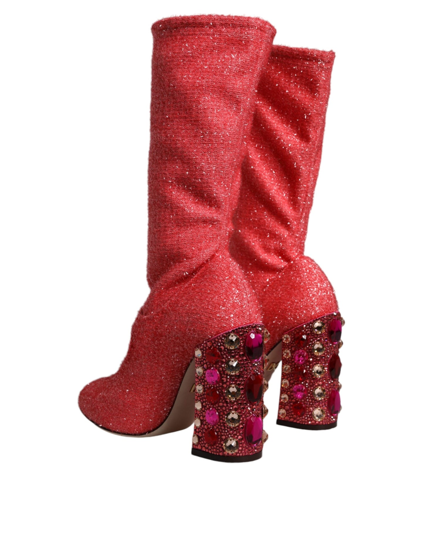 Botas altas de fantasía de lúrex con cristales rosas