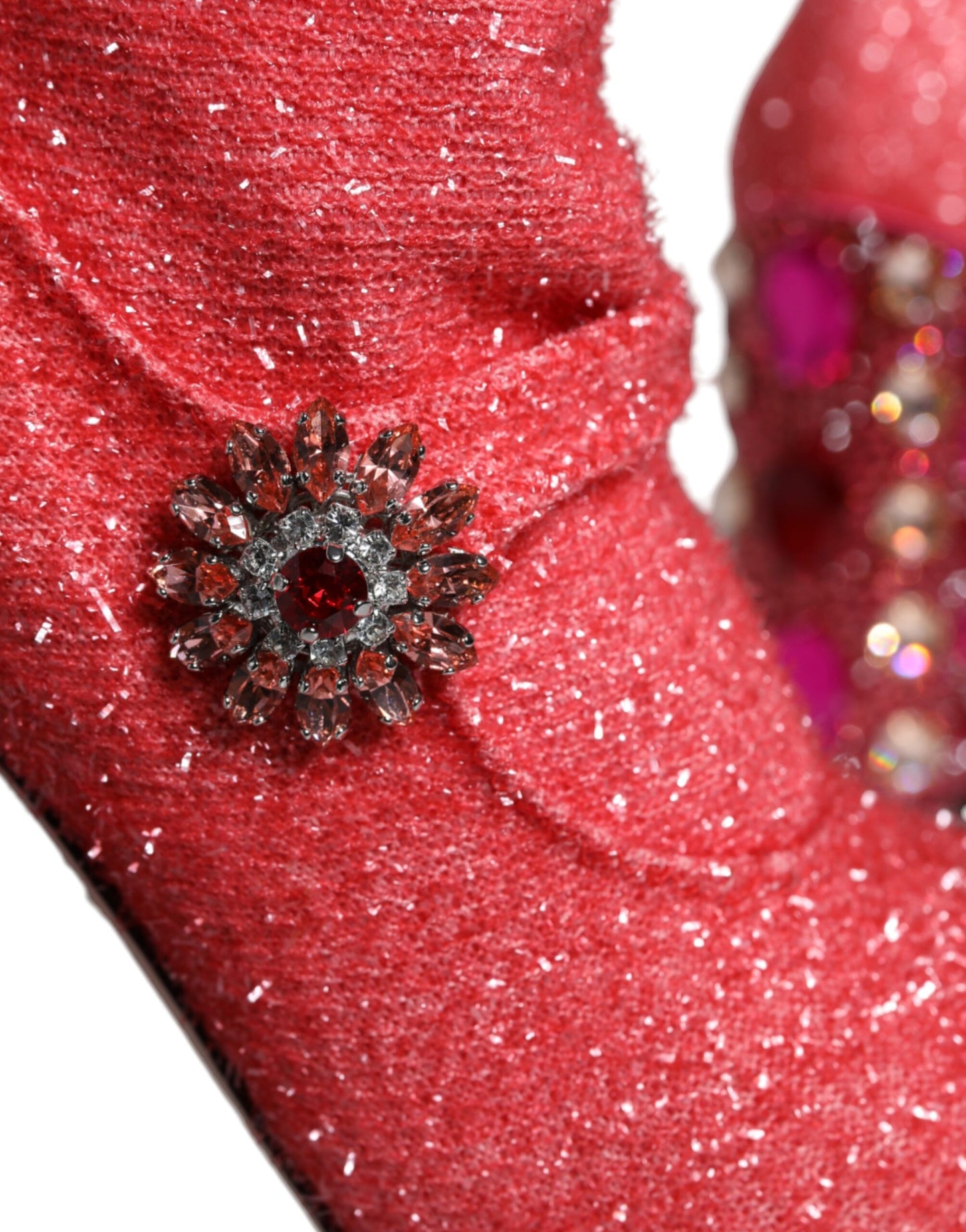 Botas altas de fantasía de lúrex con cristales rosas