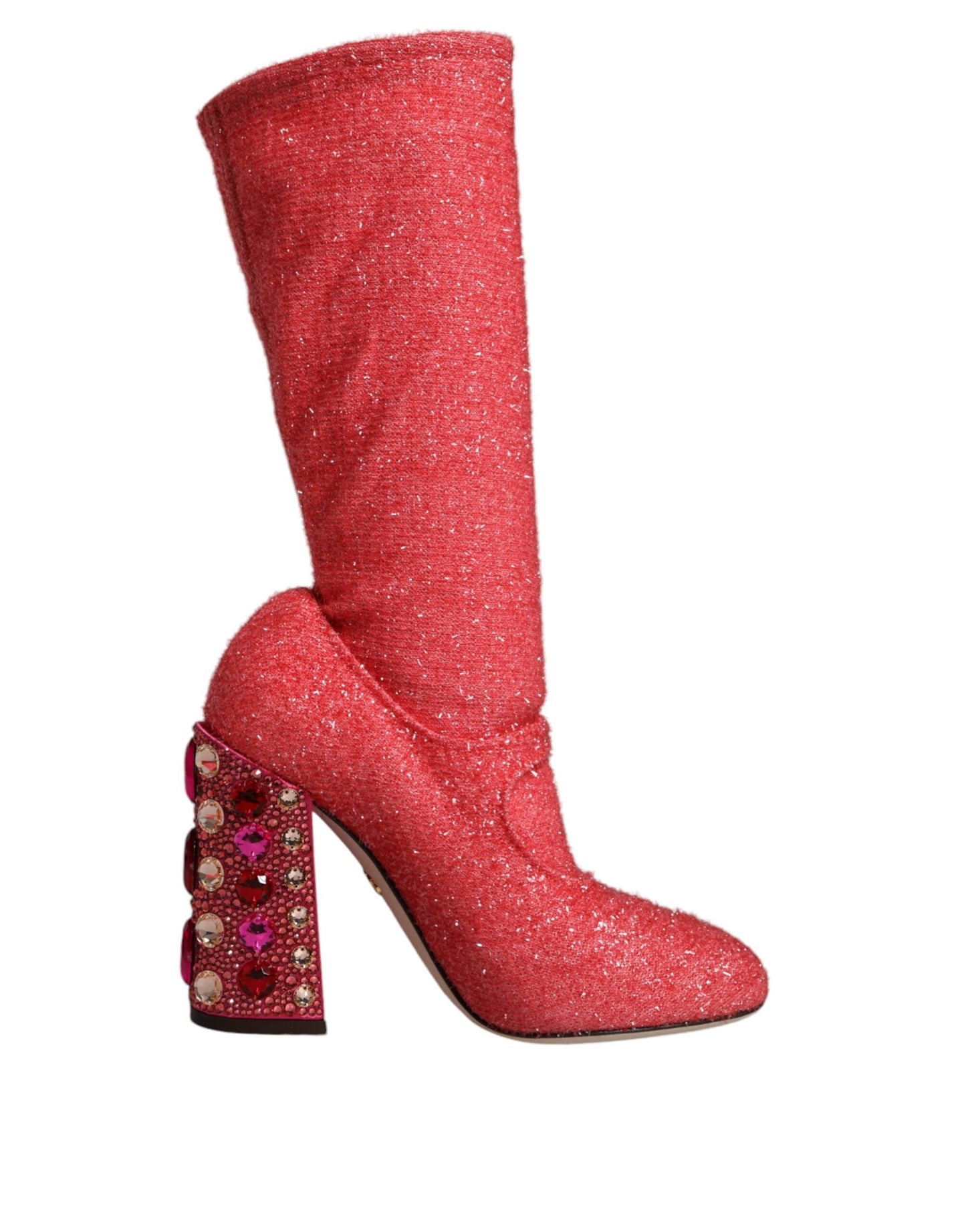 Botas altas de fantasía de lúrex con cristales rosas