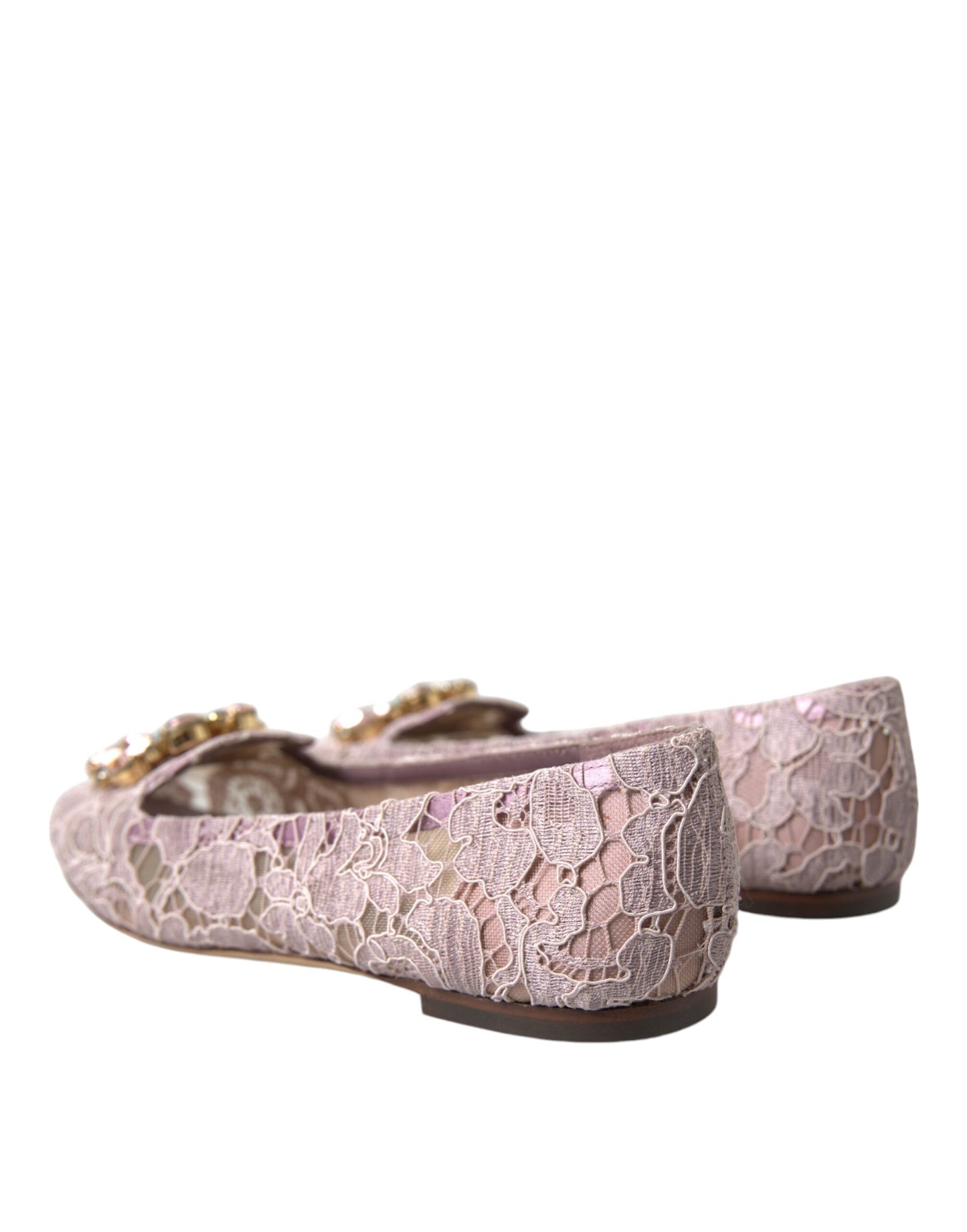 Bailarinas con cristales y encaje rosa, mocasines
