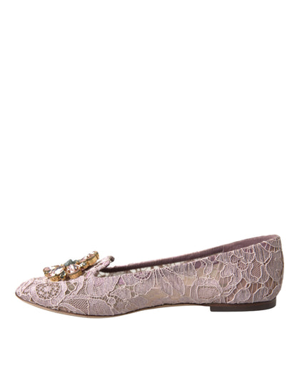 Bailarinas con cristales y encaje rosa, mocasines