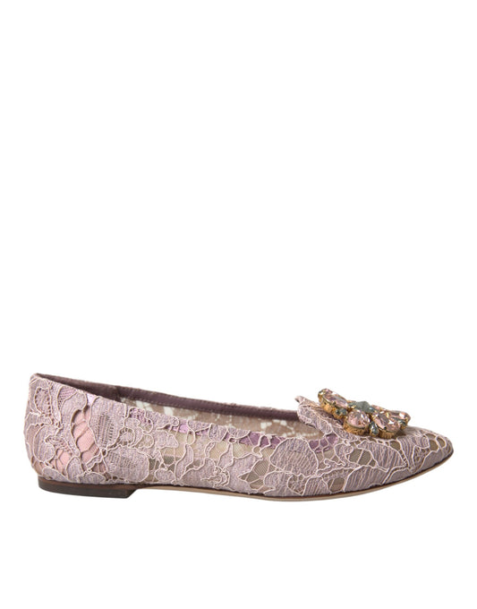 Bailarinas con cristales y encaje rosa, mocasines