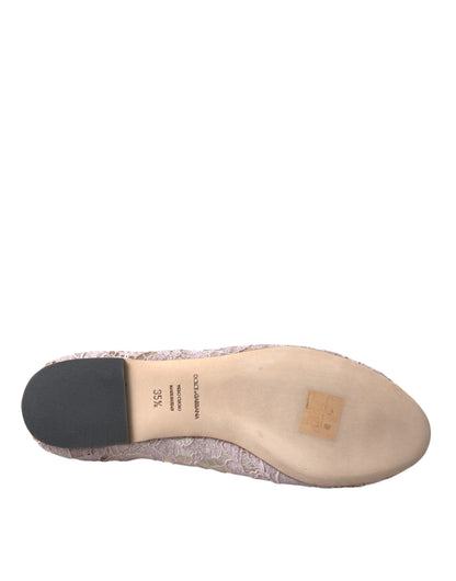 Bailarinas con cristales y encaje rosa, mocasines
