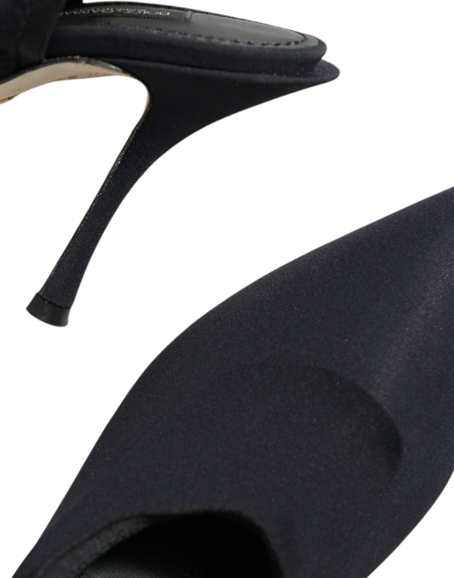 Zapatos de tacón elástico de jersey negro con tira trasera