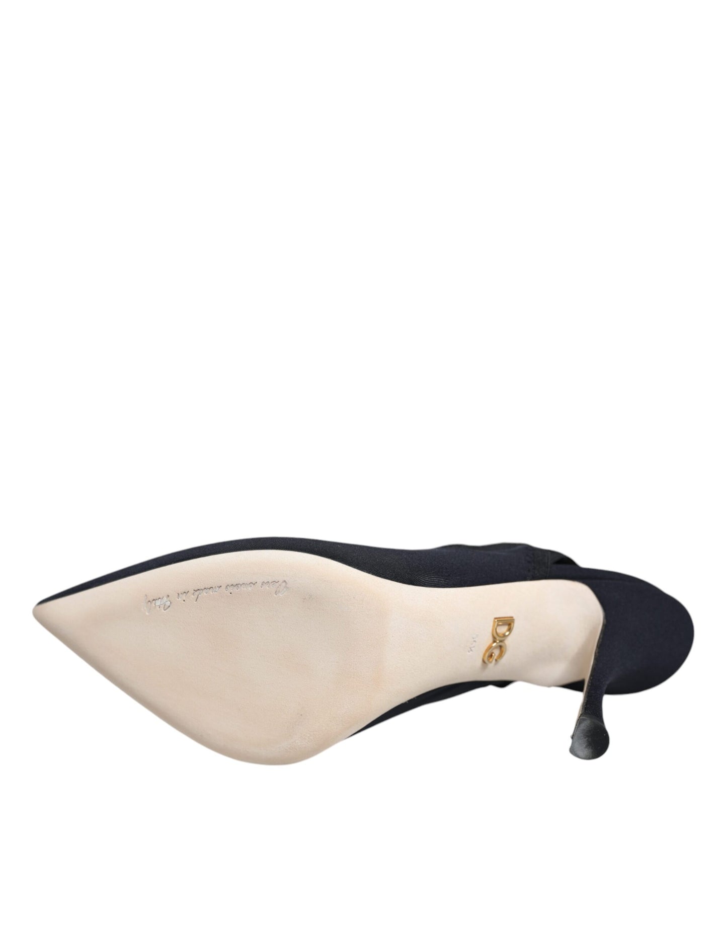 Zapatos de tacón elástico de jersey negro con tira trasera