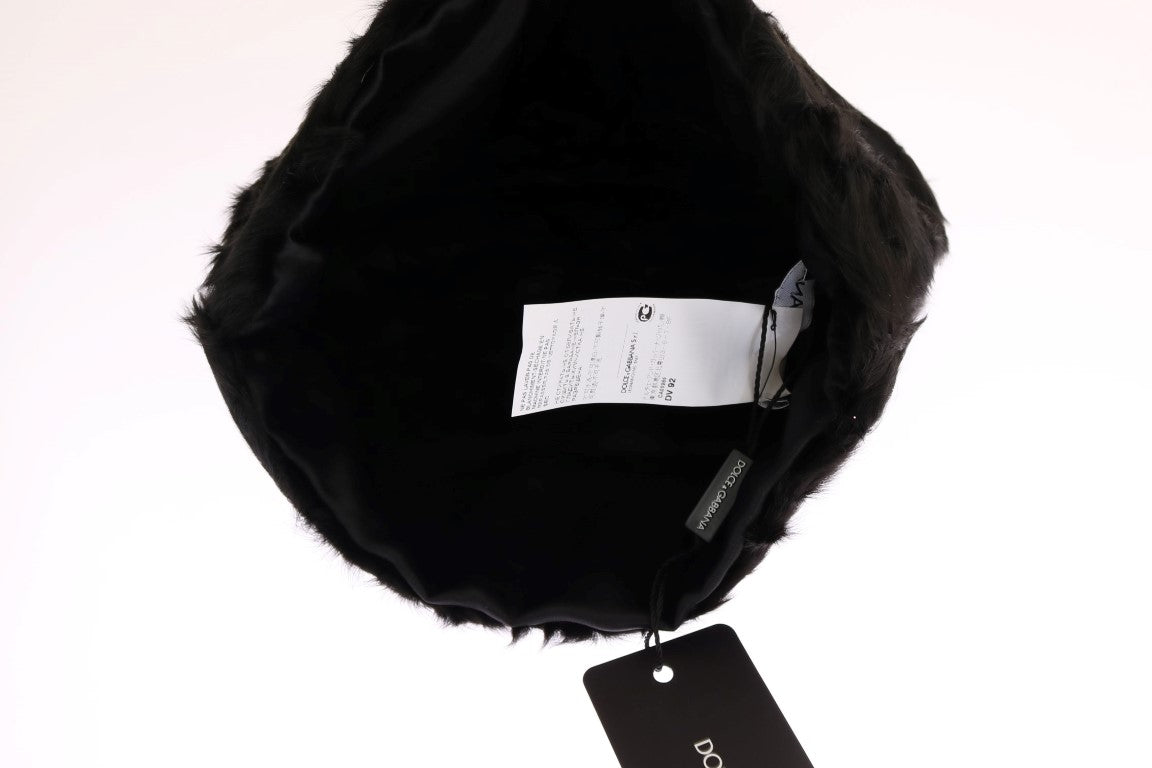 Elegante gorro de piel Xiangao negro