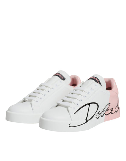 Zapatillas bajas Portofino blancas y rosas