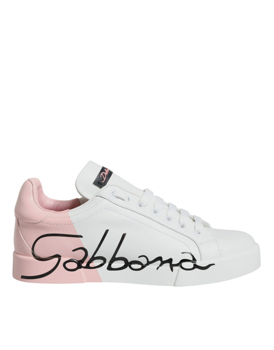 Zapatillas bajas Portofino blancas y rosas