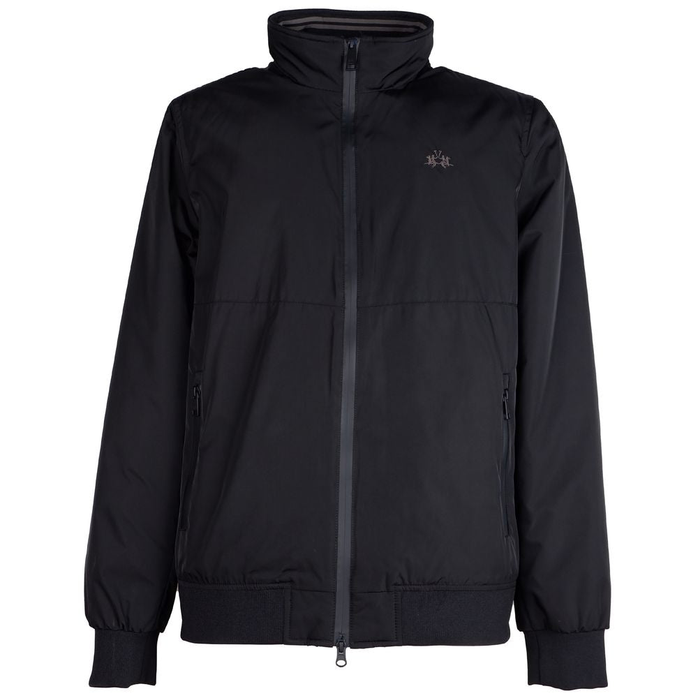 Chaqueta de poliéster negra