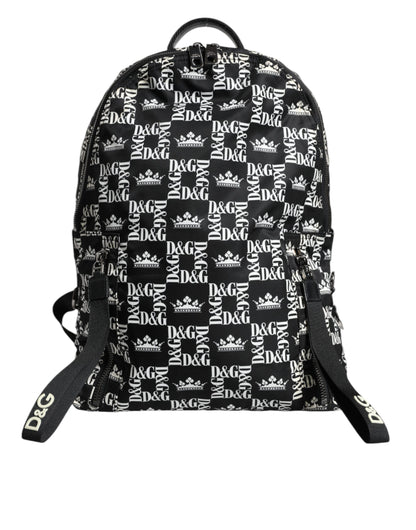 Mochila de nailon con el logotipo de la corona DG en blanco y negro