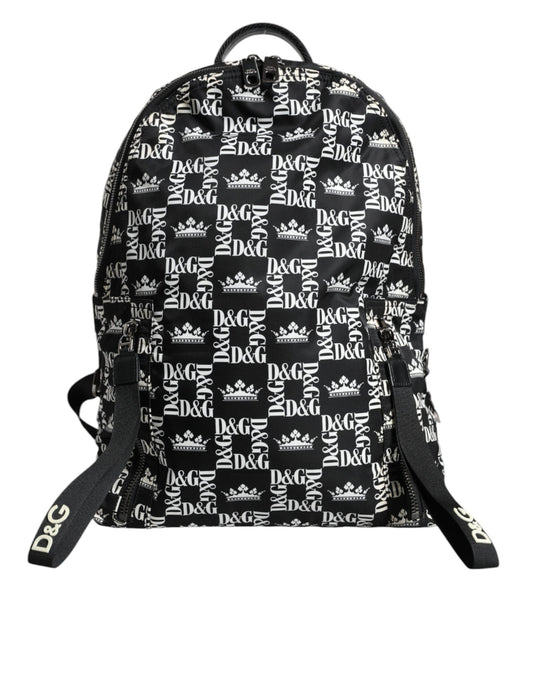 Mochila de nailon con el logotipo de la corona DG en blanco y negro