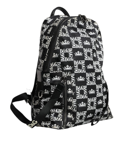 Mochila de nailon con el logotipo de la corona DG en blanco y negro