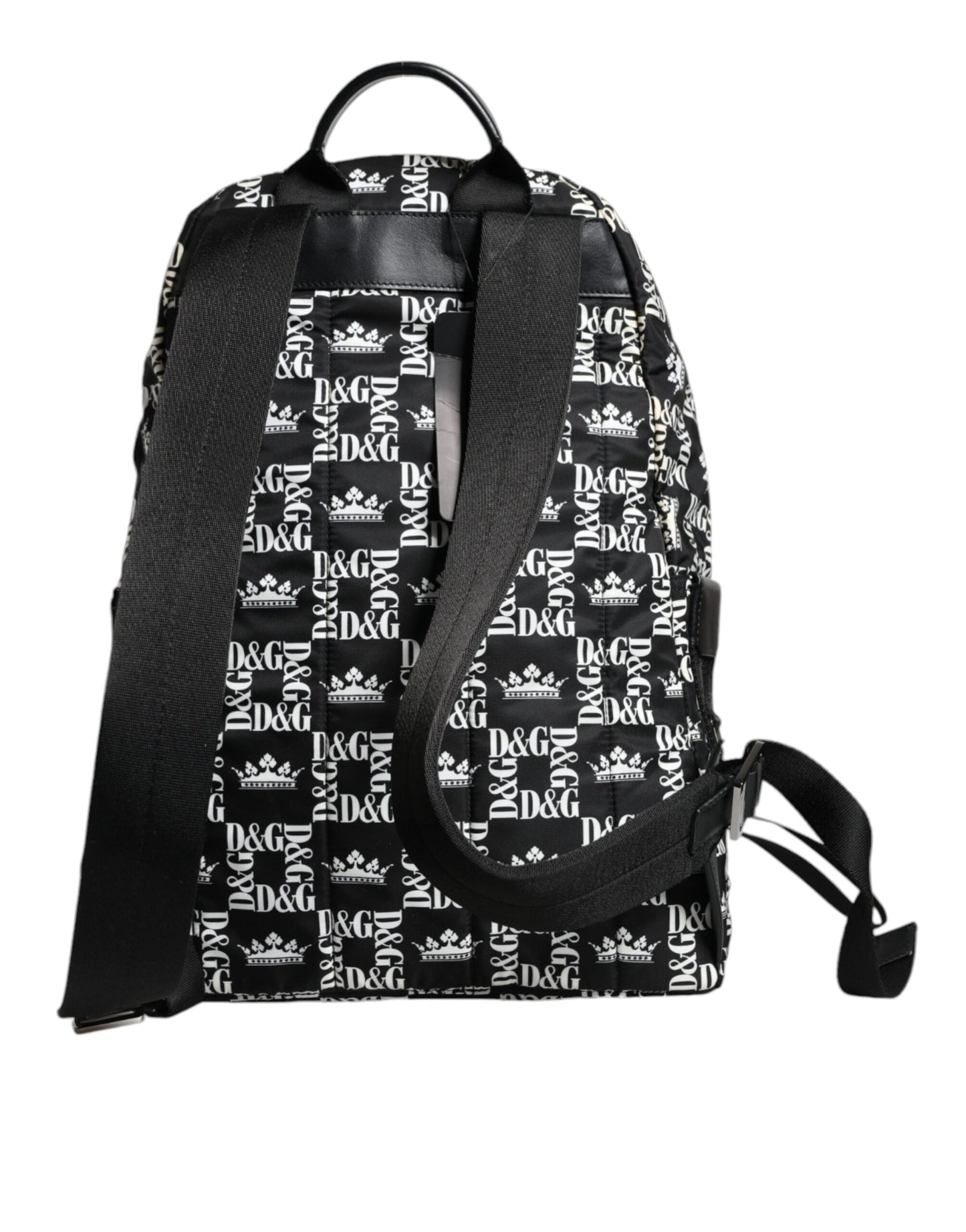 Mochila de nailon con el logotipo de la corona DG en blanco y negro