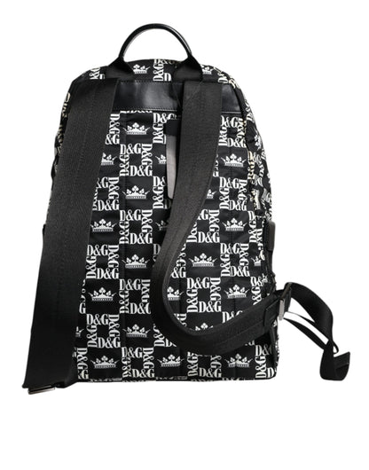 Mochila de nailon con el logotipo de la corona DG en blanco y negro